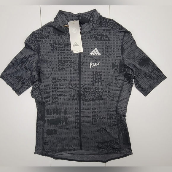 Adidas X Parley Short Sleeve Cycling Jersey Women Size M Black HF9020 New - Picture 1 of 12